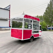 Customizable Outdoor Leisure Dining Truck Mobile Ice Cream Kiosk Three-Wheel Food Cart